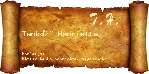 Tankó Henrietta névjegykártya