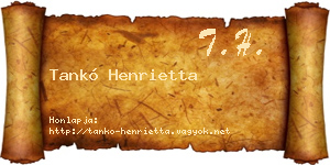 Tankó Henrietta névjegykártya